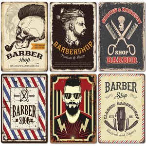 Classic Barber Shop Métal Peinture Vintage Coupes de Cheveux et Rasages Tin Signs Plaques Métalliques pour Bar Pub Room Wall Decor 20cmx30cm Woo