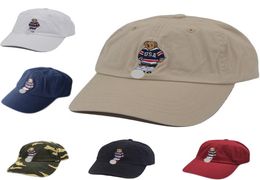 Klassiek honkbal Polo borduurwerk trui beer Men039S hoed zwarte marine kaki voetbal vintage mannen cap hoed nieuw met tag voor groothandel4913647