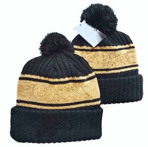 Bons de ligne de touche en or Bascot de basket-ball bonnet de bonnet en tricot d'hiver avec pom pour l'homme féminine World Series Ball Christmas Fan tricot casquette