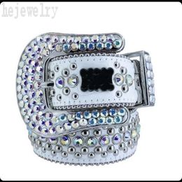 Klassieke BB -riemen Luxe lederen riem voor heren Rijpe Casual Outdoor verstelbare cinturones ingelegde Rhinestone Grote gesp breed diamant designer Belts PJ003 B23