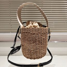 Sac de panier boisé de raphia de plage classique Sac à bandoulière en paille Femmes Hommes Chioe Cloe Sacs à main Designer Sacs à main Portefeuille Seau Tissage d'été Fourre-tout de voyage Sacs à bandoulière