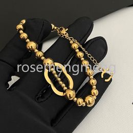 Bracelets de perles classiques bracelets de haute qualité 18 km plaqués en acier inoxydable pendants lovers cadeaux bracelet chain de bracelet pour femmes pour cadeaux d'anniversaire
