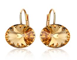 Boucles d'oreilles Classic Bella Crystals de Rovski Fashion Rose Goldsilver Couleur Piercing Party Bijoux pour les femmes Gift5801100
