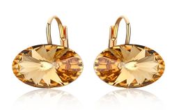 Boucles d'oreilles Classic Bella Crystals de Rovski Fashion Rose Goldsilver Color Piercing Party Bijoux pour les femmes Gift1586145