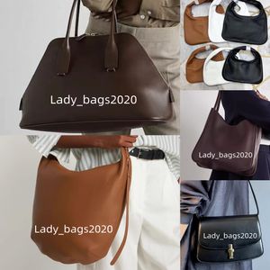 The Row Devon Bolso con asa superior Totes de grano para todos los días Bolso grande Sofia Half Moon Monedero de cuero real Bolsos de almohada de diseñador de lujo Embrague con correa para el hombro plano