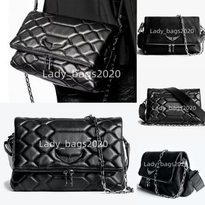 Zadig Voltaire-tas ZV-zakken grote designer kettingvleugels diamant-ijzerwind vrouwtas dames schoudertas klinknagel handtas crossbody portemonnee lederen ketting ketting handtassen