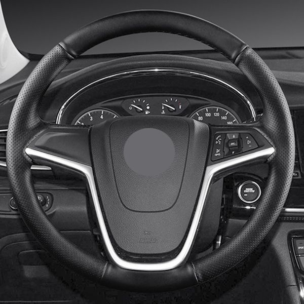 Funda para volante de coche de cuero artificial negro clásico para Opel Astra (J) Ampera 2010-2015 Meriva (B) 2010-2017 Zafira Tourer 2011-2016