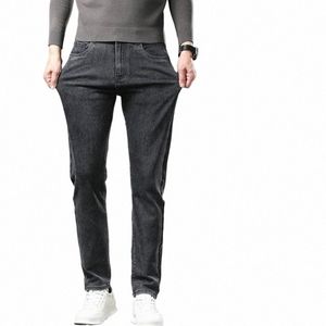 Classique Black Fi Cool Pantalon Homme Pour Hommes Slim Fit Élastique Pantalon Droit Printemps Automne Jeans K5cb #