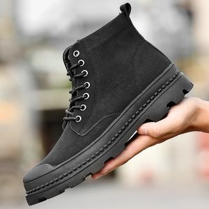 Classic Black Men enkel 226 Outdoor Leather Non-Slip Walk Male Casual Sneakers Herfst Winter Motocross Boots Fashion Lace-Up 231018 50015