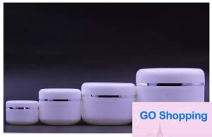 Klassieke fles cosmetische gezichtscrème lotion subbottels met witte binnenklepflessen pp bpa gratis ronde potten gratis express groothandel