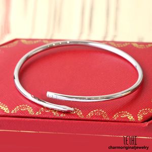 Dunne nagelarmband ontwerper voor vrouw klassieke armbandbangle 18k gouden nagelarmband Designer sieraden zilvergouden bangle voor vrouw klein modelarmbanden 18k goud