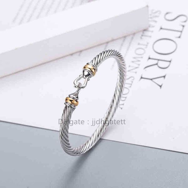 Pulsera clásica Dy Hook Mujer Moda Atmósfera Platino Chapado hebilla cable diseñador joyería Dos colores Alambre trenzado Cáñamo Venta caliente Accesorios de lujo WE6677