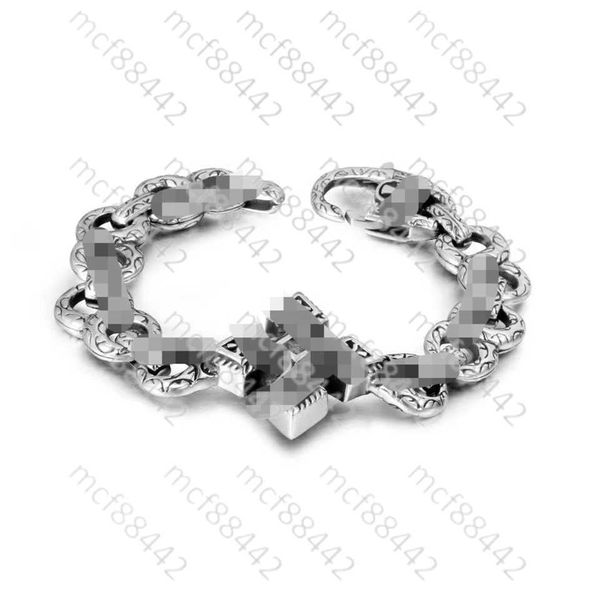 Bracelet classique pour hommes et femmes rétro thaïlandais argent croix dés Punk 75cp