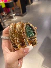 Bracelet Classic Watch Watch Gold Snake Wristcs de haute qualité Diamond en acier inoxydable Deisnger montre des femmes de Noël