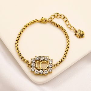 Pulseras clásicas Cadena de eslabones Mujeres Marca Letra Brazalete 18K Chapado en oro Cabeza de tigre Acero inoxidable Amantes de cristal Regalos Pulsera Cadenas de puño Joyería de diseñador