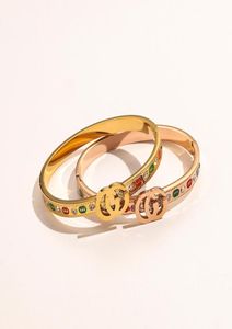 Bracelets classiques Femmes Bangle Bijoux de créateur de luxe Crystal Crystal 18k Gold Rose Gold plaqué en acier inoxydable Amoureux Cadeau Gift3938121