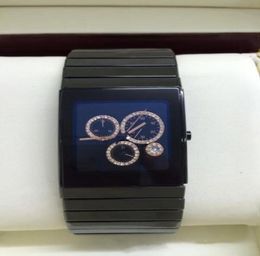 Classic Brand Ceramic Quartz Watch Fashion Geometric Square Wrists Montre à des bracelets de haute qualité en acier inoxydable Céraca Men de surveillance 9769855