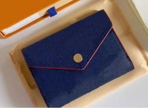 Petit portefeuille en cuir gaufré de marque classique pour femmes, sac à cartes Vintage court, Mini portefeuille à la mode avec boîte
