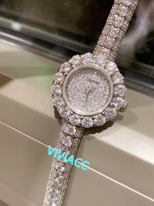 Montres à fleurs géométriques en cristal pour femmes, marque classique, bracelet en diamant de glace, montre-bracelet à Quartz, cadran Rose argent, horloge féminine 25mm