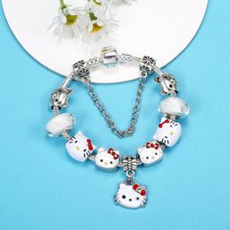 Bracelet de dessin animé de bricolage chaud de marque classique Style mignon pour les filles petit chat Bracelet de perles cadeau romantique Boutique Bracelets pour enfants bijoux de créateur