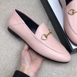 Jordaan cuero loafer diseñador de lujo zapatos planos para mujeres 100% genuino de cuero de vaca de cuero de cuero casual de cuero para mujeres