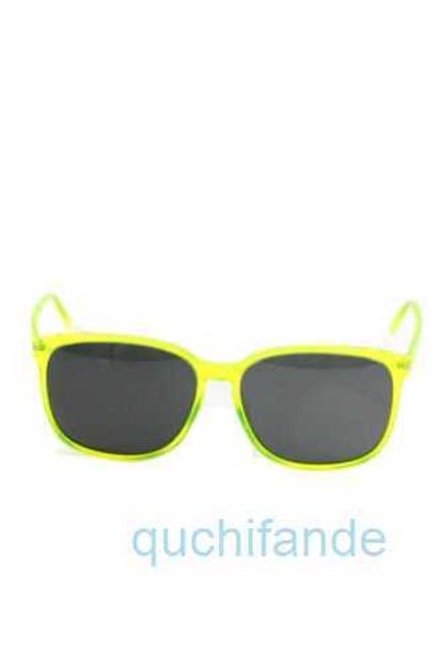 Classic Brand rétro Yosil Lunettes de soleil Womens Square Frame translucide néon vert 15 58 140