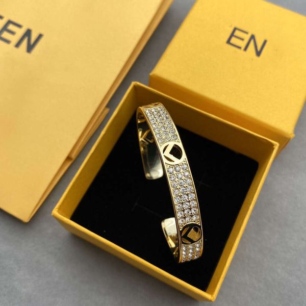 Bracelet en or Rose de marque classique ouvert avec diamant, bijoux à la mode, nouveau style, cadeau de vacances personnalisé, sans boîte