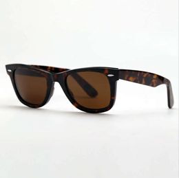 Classic Brand Wayfarer Luxury Square Sungass Sunshes Men Acetate Cadre avec Ray Baa Lenses noires Sun Glasse pour femmes UV400 Raybans avec boîte 2140