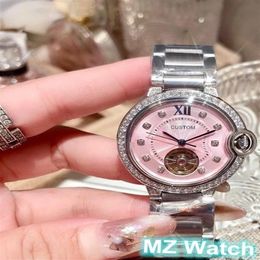Reloj automático de marca clásica para mujer, reloj de pulsera mecánico de acero inoxidable con volante de inercia, 32mm, 325L