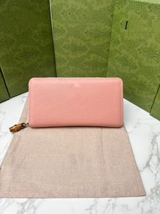 Klassieke Merk Vrouwen Portemonnee Bamboe Metalen Gesp Korte Portefeuilles Lederen Multi Card Ingebouwde Rits Zak Clutch Bags Luxe Dames Portemonnees Lange Opslag Portefeuilles