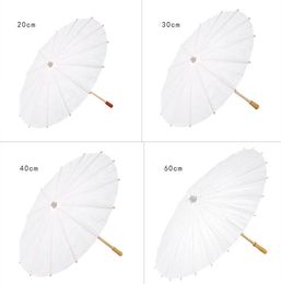 Klassieke Bruids Bruiloft Parasols Wit Papier Paraplu Chinese Mini Craft Paraplu 4 Diameter 20 30 40 60 cm voor Groothandel