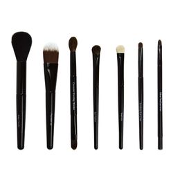 Brochas de maquillaje marrones clásicas, 7 unidades/juego, tamaño portátil, pelo de caballo de cabra Natural suave, Kit de brochas de maquillaje BB