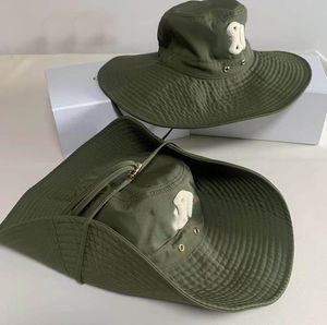 Chapeau seau classique vert à grand bord, chapeaux de Protection solaire à lacets, chapeau d'été, Style européen et américain