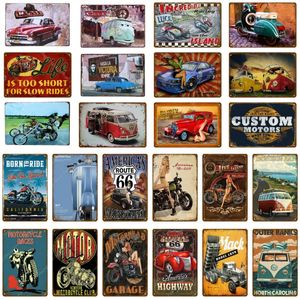 Klassieke buskunst schilderij motorfiets car metalen plaat vintage home decor tin bord pub garage decoratieve poster shabby chic gepersonaliseerde plaque maat 30x20cm w02