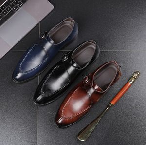 Chaussures habillées pour hommes d'affaires classiques mode élégante mariage formel sans lacet bureau Oxford chaussure pour hommes noir