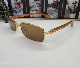 Lunettes de soleil d'affaires classiques pour hommes Police Eyewear Femmes Bamboo Real Foot Foot Retro Vintage Eyewares Half-Frame Fullframe 6574422