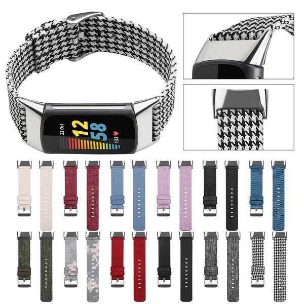 Correas de lona clásicas, correas suaves para reloj, pulsera, Correa deportiva para Fitbit Charge 5 Charge5, Accesorios inteligentes de repuesto para reloj