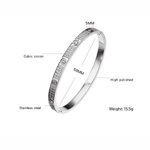 Klassieke Carter Luxe Sieraden voor Vrouwen Gunst Easy Lock Bangle Rose Geel Gold Full Diamond Love Bangle Wedding Engagement Screw Armband