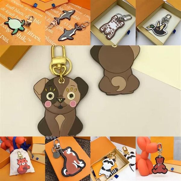 Classique Dessin Animé Mignon Tigre Porte-clés Portefeuille Porte-clés Designer Animal Voiture Pingouin Lettre Renard Porte-clés Femmes Charme Pendentif Accessoire252C