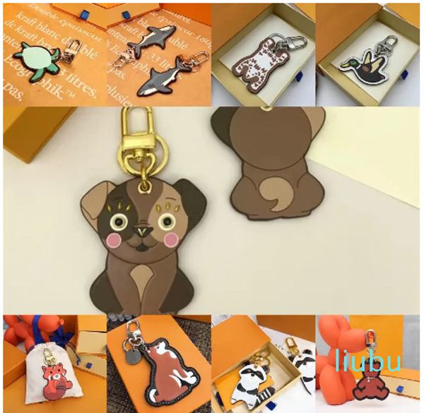 Classique dessin animé mignon tigre porte-clés portefeuille porte-clés Animal voiture pingouin lettre renard porte-clés femmes pendentif à breloque accessoires