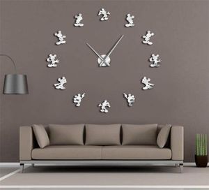 Dessin animé de conception moderne moderne Cuisine de souris sur le thème de l'horloge murale bricolage 3d saat reloj de pared watch houseming gift kids chambre y9664669