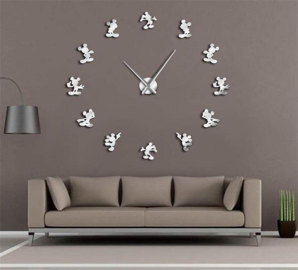 Dessin animé de conception moderne moderne Cuisine de souris sur le thème de l'horloge murale bricolage 3d saat reloj de pared watch houseming gift kids chambre y9664669