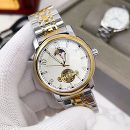 Relógio masculino casual clássico designer de moda nova pulseira de couro e pulseira de aço inoxidável design movimento mecânico automático relógio de luxo de tamanho 41 mm