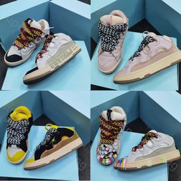 Chaussures décontractées classiques Designer Curb Sneakers Multicolore nappa Plateforme en caoutchouc en cuir de veau Luxe Hommes femmes Sneaker Cuir Mesh Woven Taille 35-46