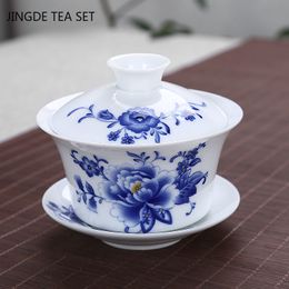 Classic Ceramics Tea Tureen peint à la main en porcelaine de thé Boutique Gaiwan Cérémonie de thé chinois Gaiwan Accessoires