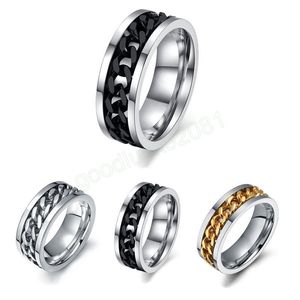 Klassieke kettingringen voor vrouwen mannen titanium stalen ringketen ring mannen ring paar sieraden