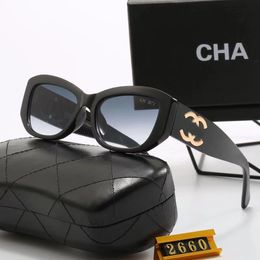 Gafas de sol clásicas Chanl Diseñador de mujeres Gafas Gafas de plato para gatos Gafas de sol