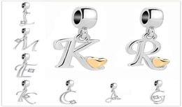 Klassischer Charm-Buchstabe AZ-Kristallanhänger, Perle, passend für Charms, versilbert, Original-Armbänder, Halsketten, DIY-Frauenschmuck32691144295813