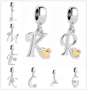 Lettre classique de charme AZ Crystal Pendant Perle Fit Charms Bracelets originaux plaqués en argent Colliers bricolage BIELRIEMENTS FEMMES 32691145511571