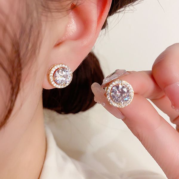 Boucle d'oreille à breloque classique en argent Sterling S925, plaqué or véritable 14 carats, bijoux cadeaux pour femmes et filles